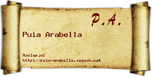 Puia Arabella névjegykártya
